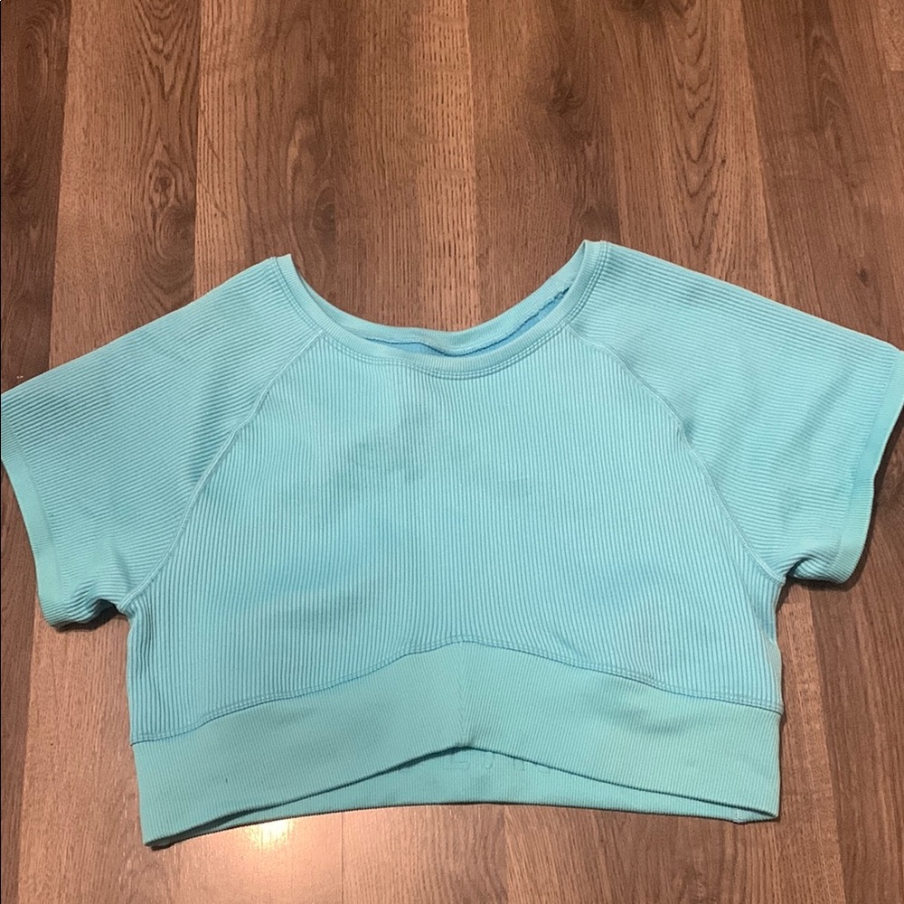 Aerie Light Blue Ribbed Tee